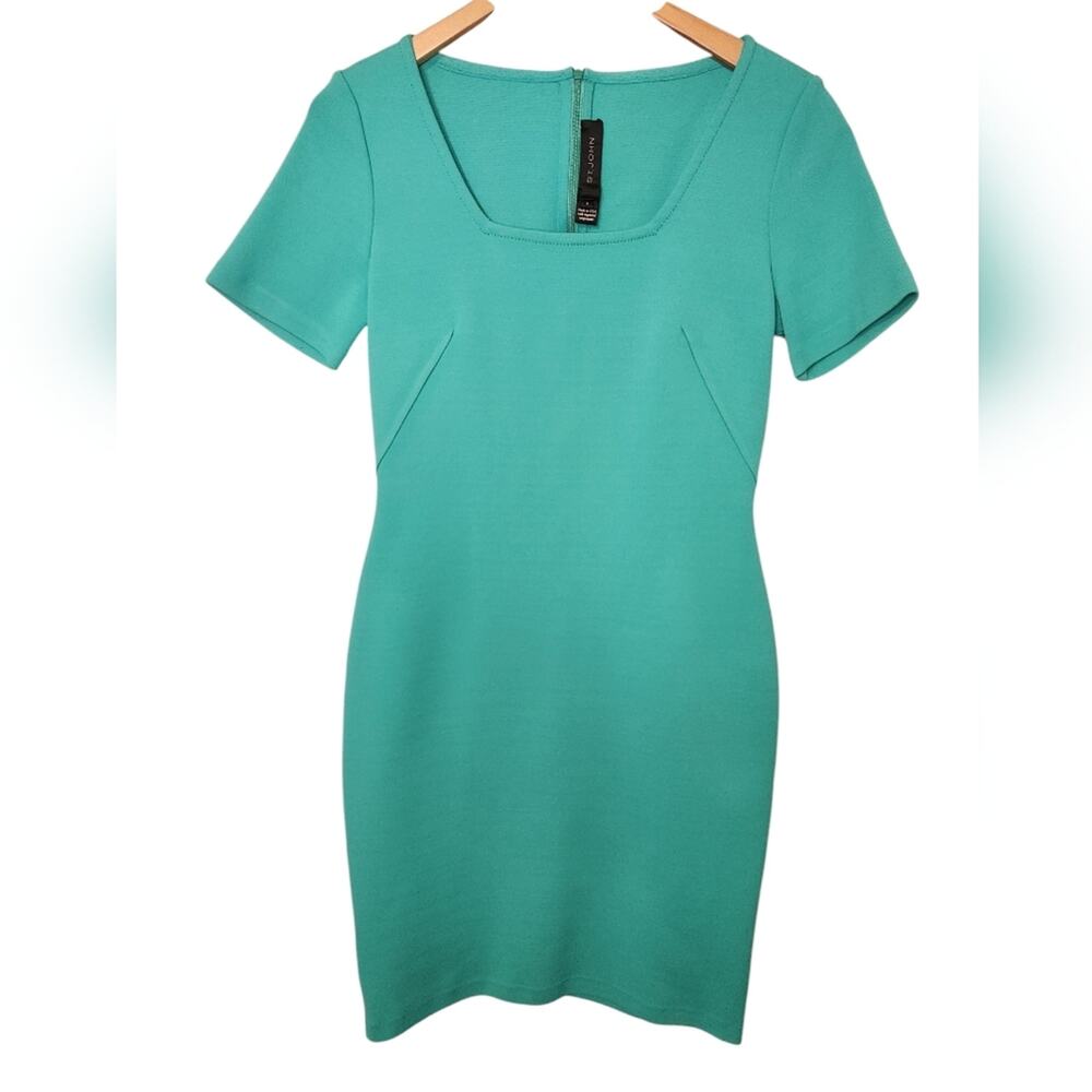 ST. JOHN collection knit short sleeve stretch dress 8